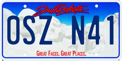 SD license plate 0SZN41