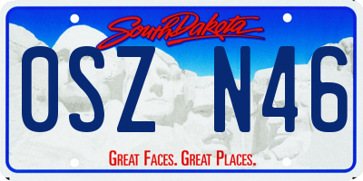 SD license plate 0SZN46