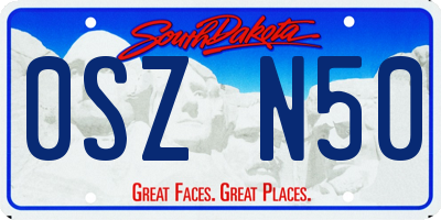SD license plate 0SZN50