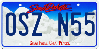 SD license plate 0SZN55