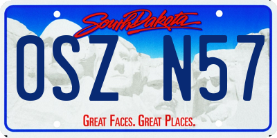 SD license plate 0SZN57