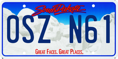 SD license plate 0SZN61