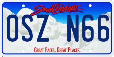 SD license plate 0SZN66
