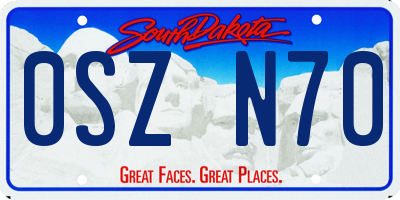 SD license plate 0SZN70