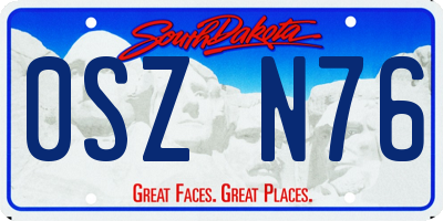 SD license plate 0SZN76