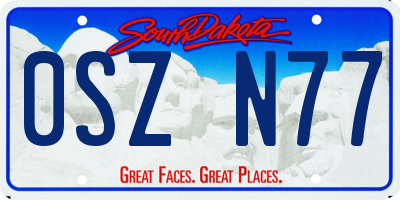 SD license plate 0SZN77