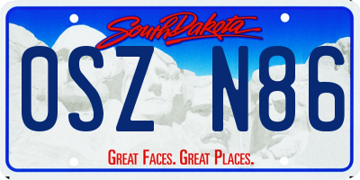 SD license plate 0SZN86