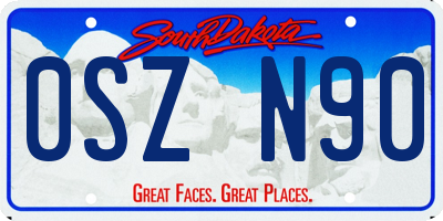 SD license plate 0SZN90
