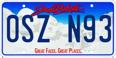 SD license plate 0SZN93