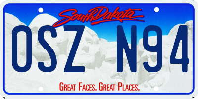 SD license plate 0SZN94