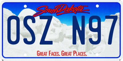 SD license plate 0SZN97