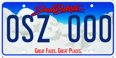 SD license plate 0SZO00