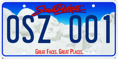 SD license plate 0SZO01