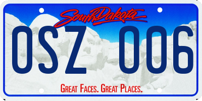 SD license plate 0SZO06