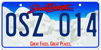 SD license plate 0SZO14
