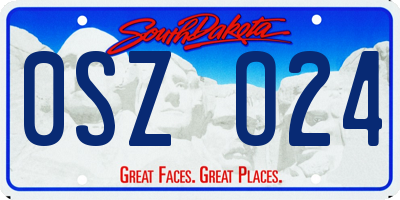 SD license plate 0SZO24