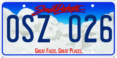 SD license plate 0SZO26