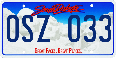 SD license plate 0SZO33