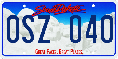 SD license plate 0SZO40