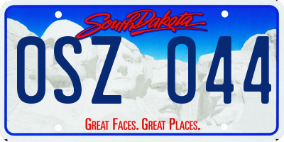 SD license plate 0SZO44