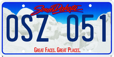SD license plate 0SZO51