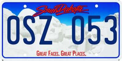 SD license plate 0SZO53