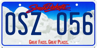 SD license plate 0SZO56