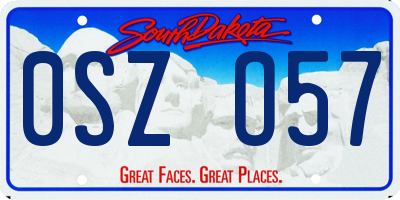 SD license plate 0SZO57