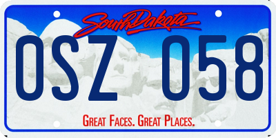 SD license plate 0SZO58
