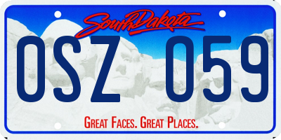 SD license plate 0SZO59