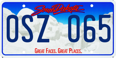 SD license plate 0SZO65