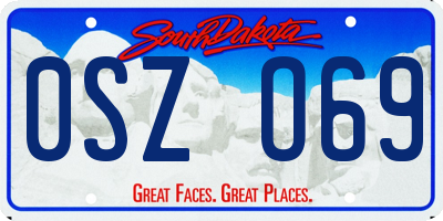 SD license plate 0SZO69