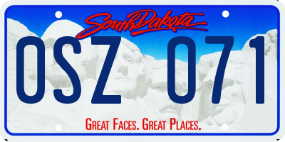 SD license plate 0SZO71
