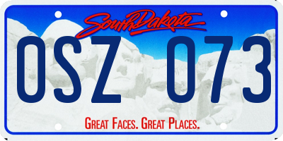 SD license plate 0SZO73