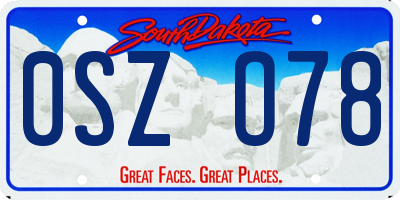 SD license plate 0SZO78