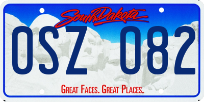 SD license plate 0SZO82