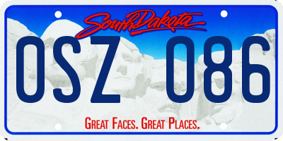 SD license plate 0SZO86