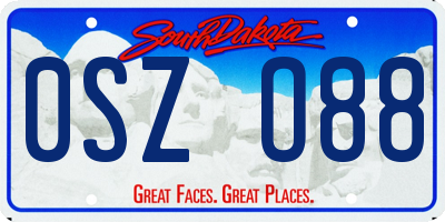 SD license plate 0SZO88