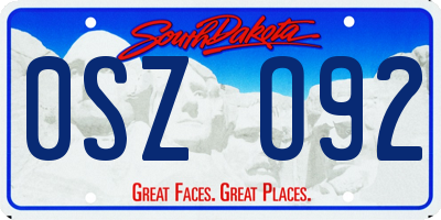 SD license plate 0SZO92