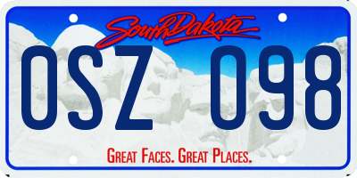 SD license plate 0SZO98