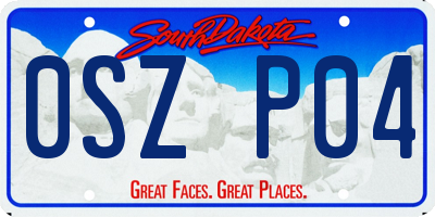 SD license plate 0SZP04