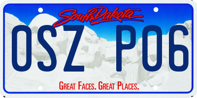 SD license plate 0SZP06