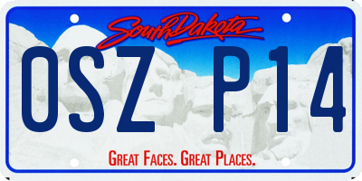 SD license plate 0SZP14