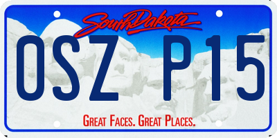 SD license plate 0SZP15