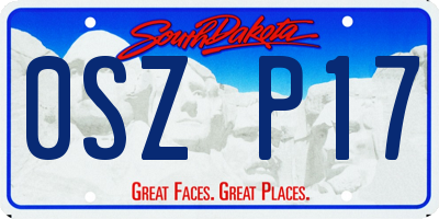 SD license plate 0SZP17