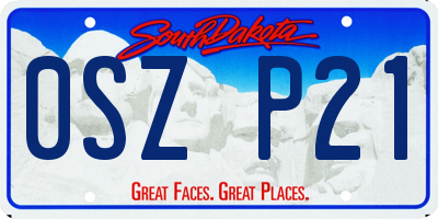 SD license plate 0SZP21