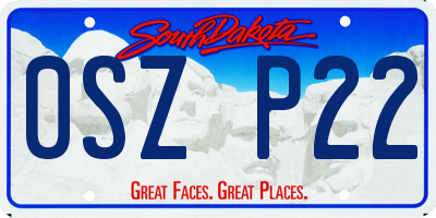 SD license plate 0SZP22
