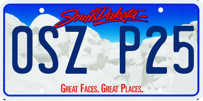 SD license plate 0SZP25