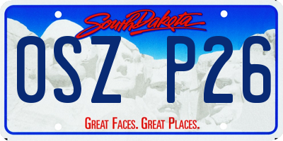 SD license plate 0SZP26
