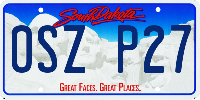 SD license plate 0SZP27
